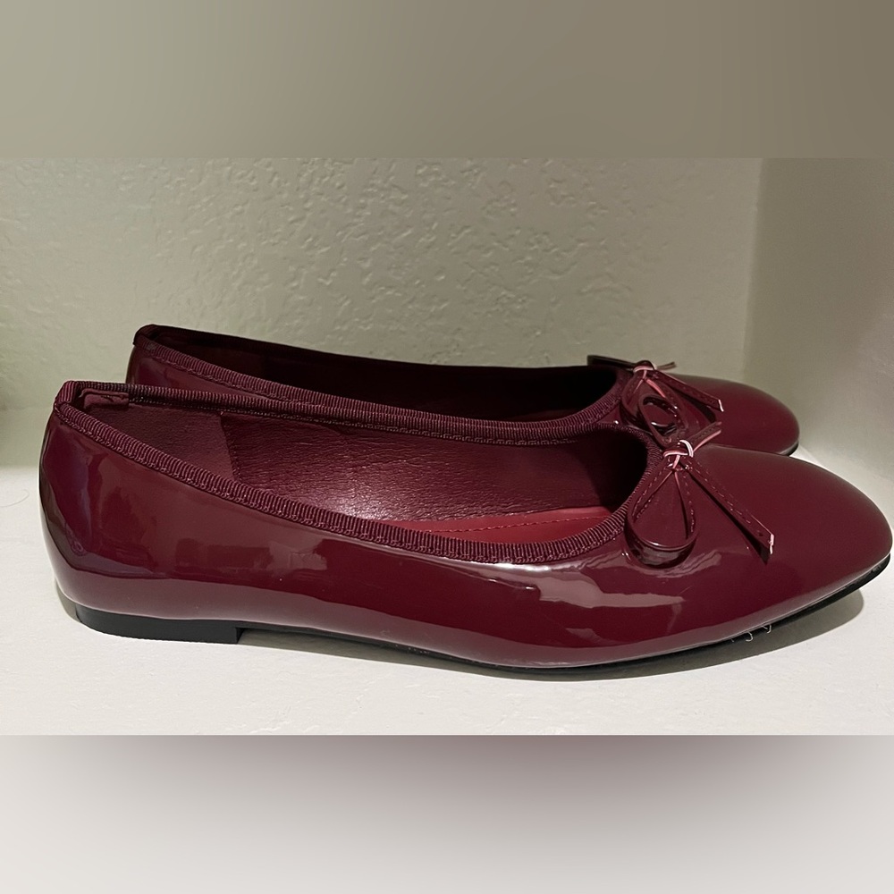 BOWKNOT DECOR SQUARE TOE BALLET MARY JANE FLATS